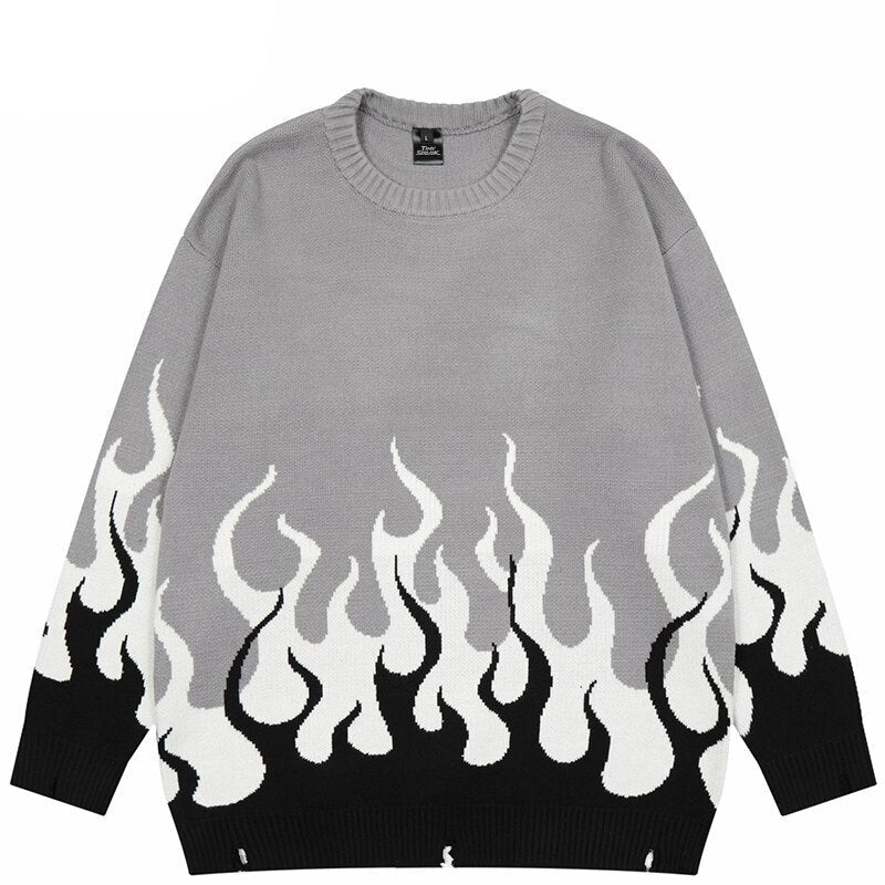 "Fire To The Flame" Unisex Men Women Streetwear Graphic Sweater - Street King Apparel