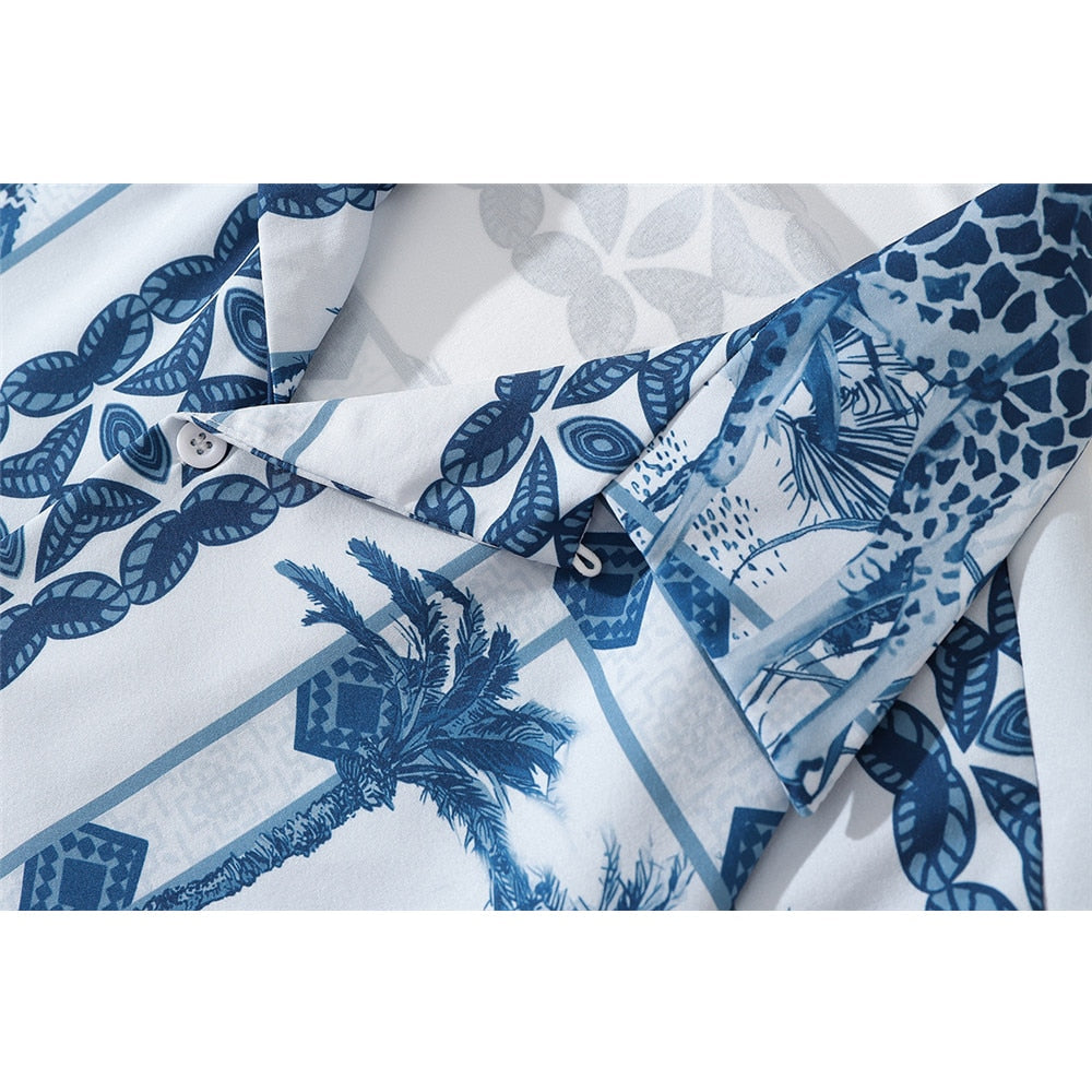 "Hawaiian Beach" Unisex Men Women Streetwear Button Shirt - Street King Apparel