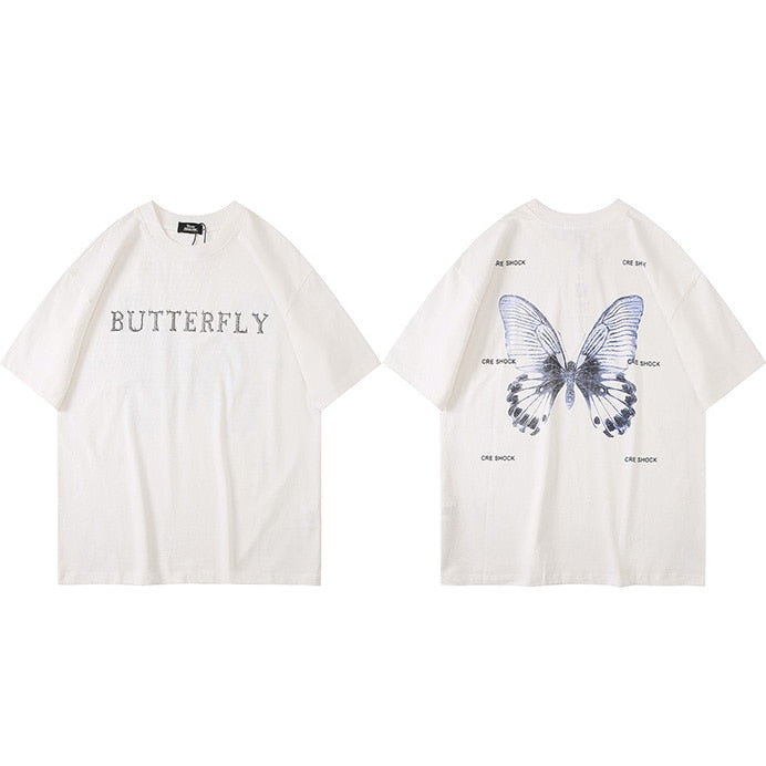 "White Butterfly" Unisex Men Women Streetwear Graphic T-Shirt - Street King Apparel