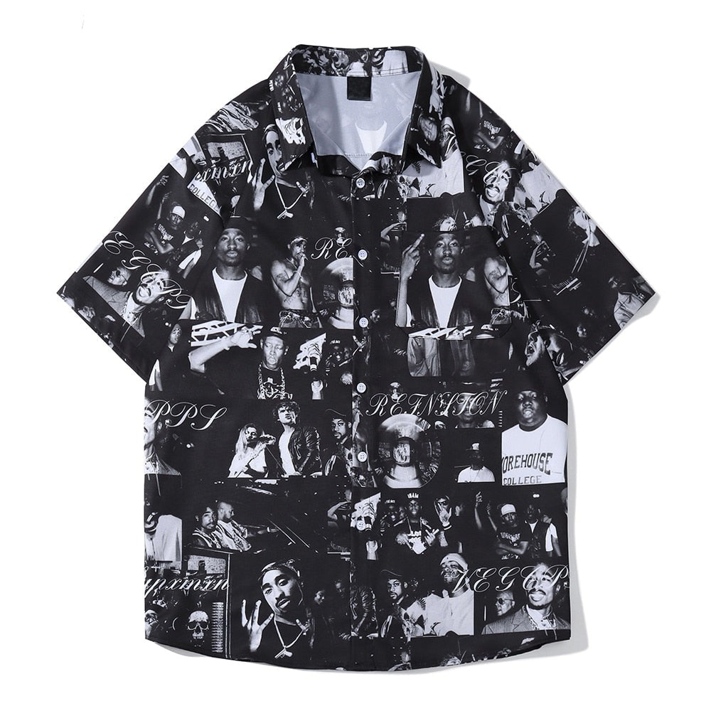 "Many Men" Unisex Men Women Streetwear Button Shirt - Street King Apparel