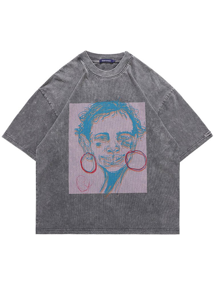 Street King Apparel "Broken Face" Unisex Men Women Streetwear Graphic T-Shirt - Street King Apparel