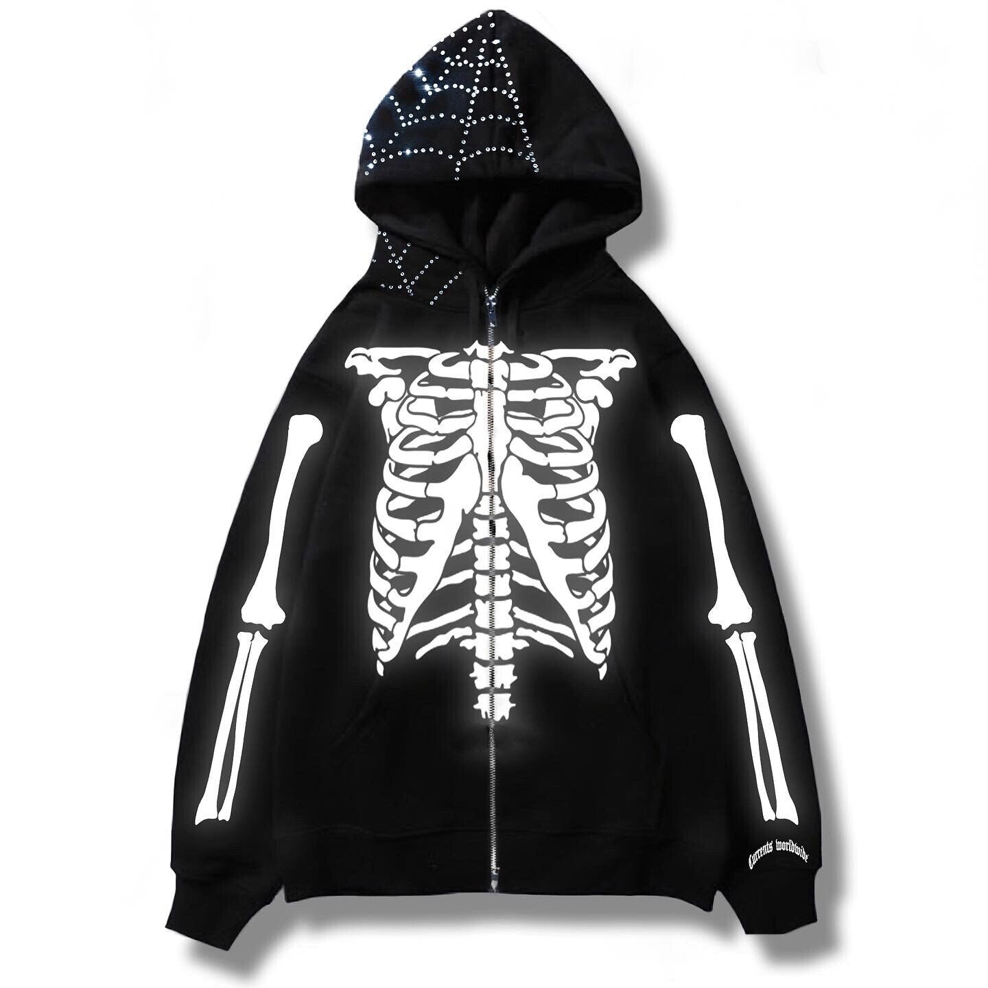 "Rhinestones" Unisex Men Women Streetwear Graphic Hoodie - Street King Apparel