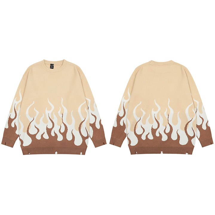 "Fire To The Flame" Unisex Men Women Streetwear Graphic Sweater - Street King Apparel