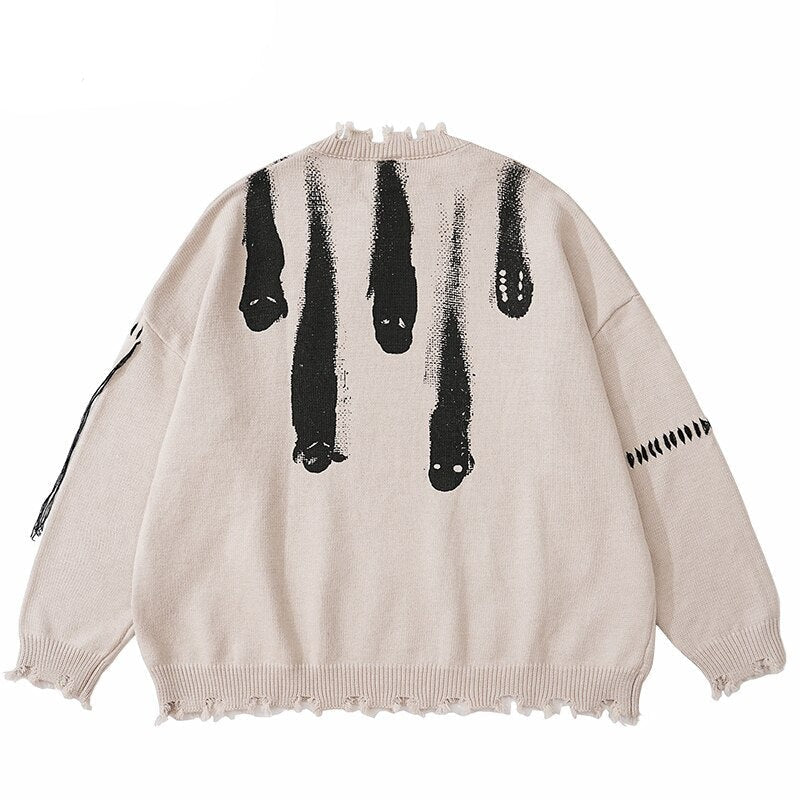 "Falling Ghost" Unisex Men Women Streetwear Graphic Sweater - Street King Apparel