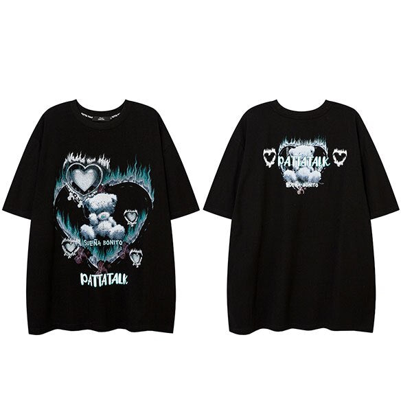 Street King Apparel "Burned Heart" Unisex Men Women Streetwear Graphic T-Shirt - Street King Apparel
