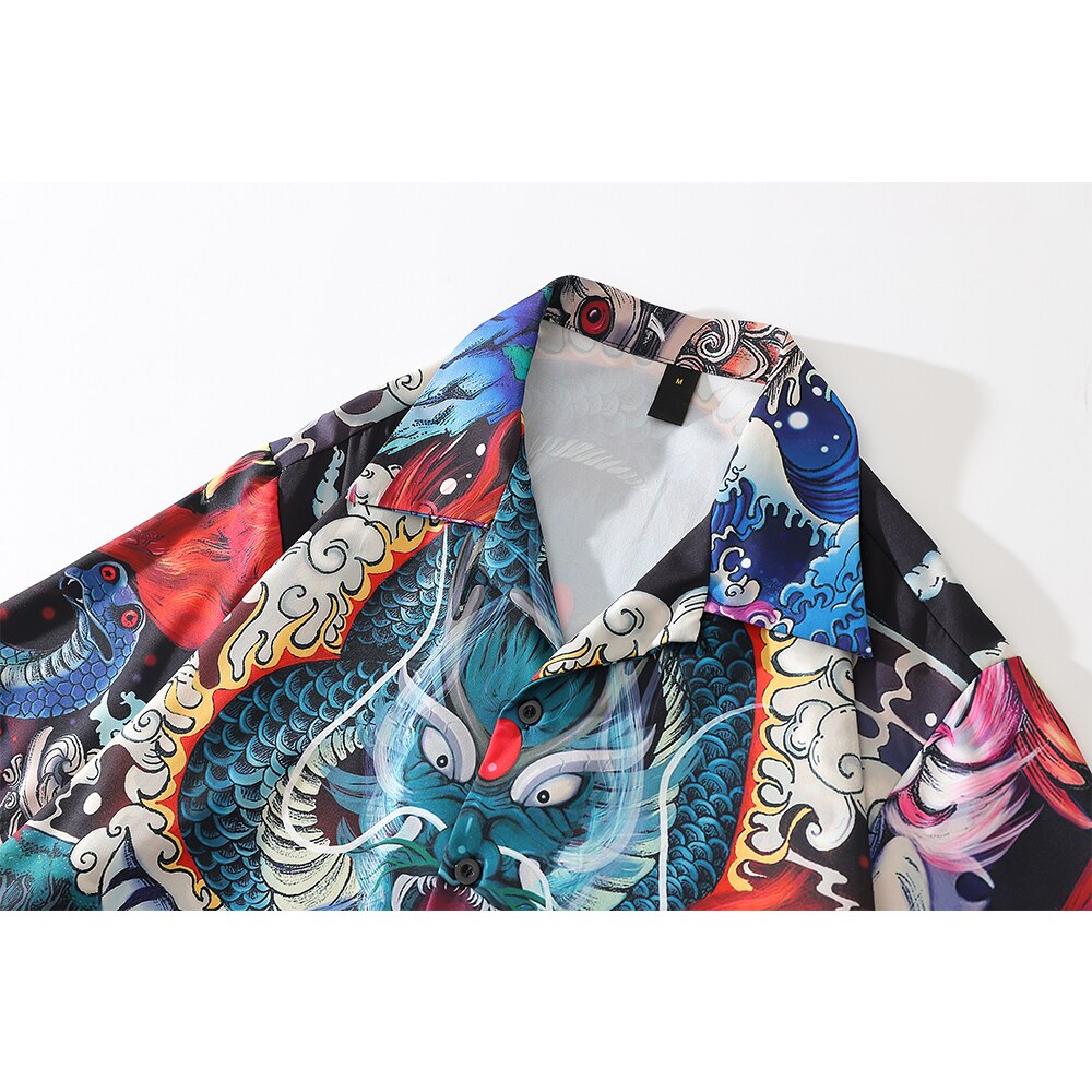 "Tropic Birds" Unisex Men Women Streetwear Graphic Button Up - Street King Apparel