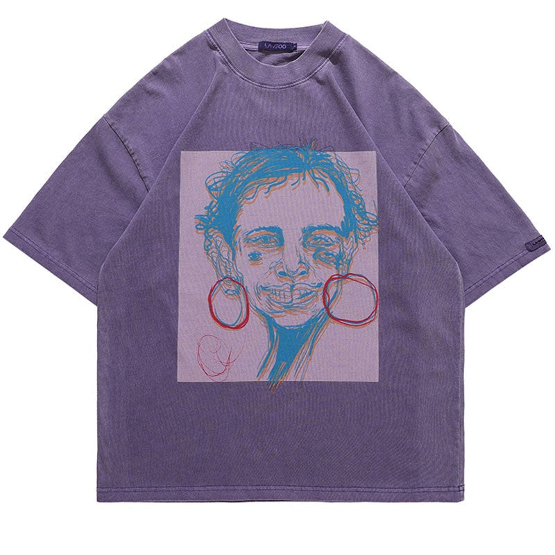 Street King Apparel "Broken Face" Unisex Men Women Streetwear Graphic T-Shirt - Street King Apparel