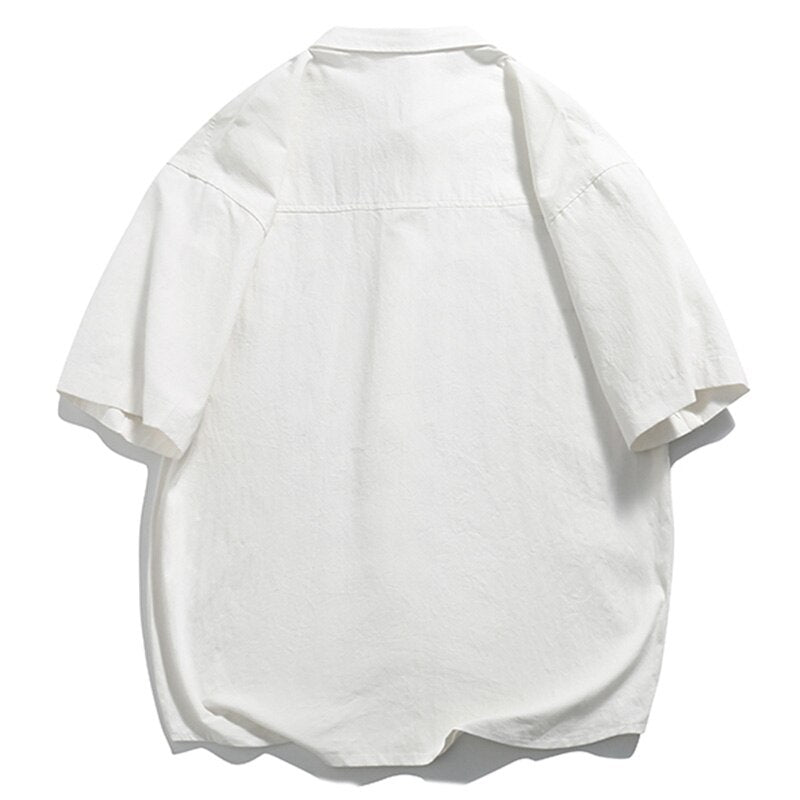 "Retro Heart" Graphic Streetwear Men Women Unisex Button Shirt - Street King Apparel