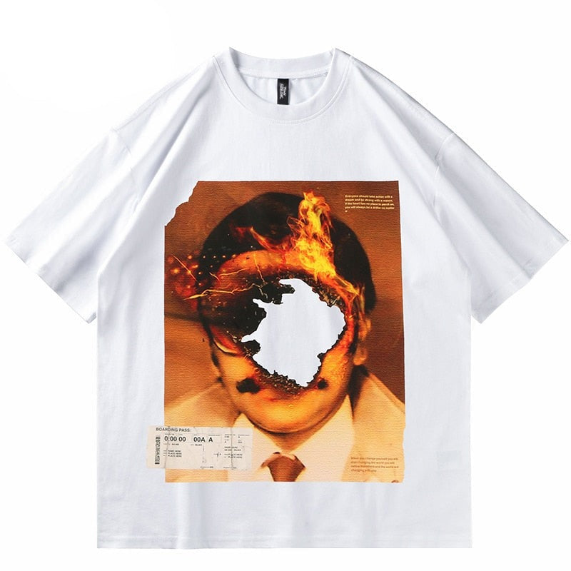 Street King Apparel "Burning Flame" Unisex Men Women Streetwear Graphic T-Shirt - Street King Apparel
