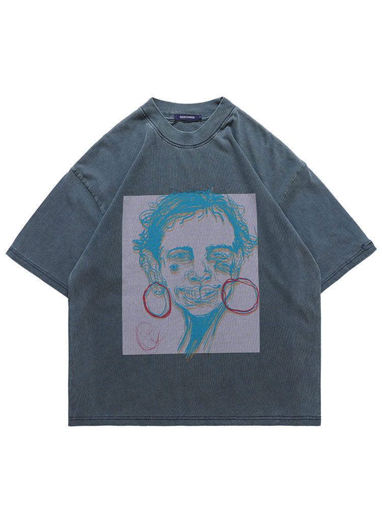 Street King Apparel "Broken Face" Unisex Men Women Streetwear Graphic T-Shirt - Street King Apparel