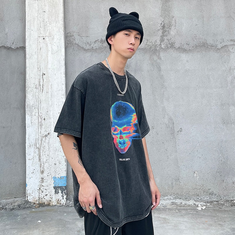Street King Apparel "Blue Skull" Unisex Men Women Streetwear Graphic T-Shirt - Street King Apparel
