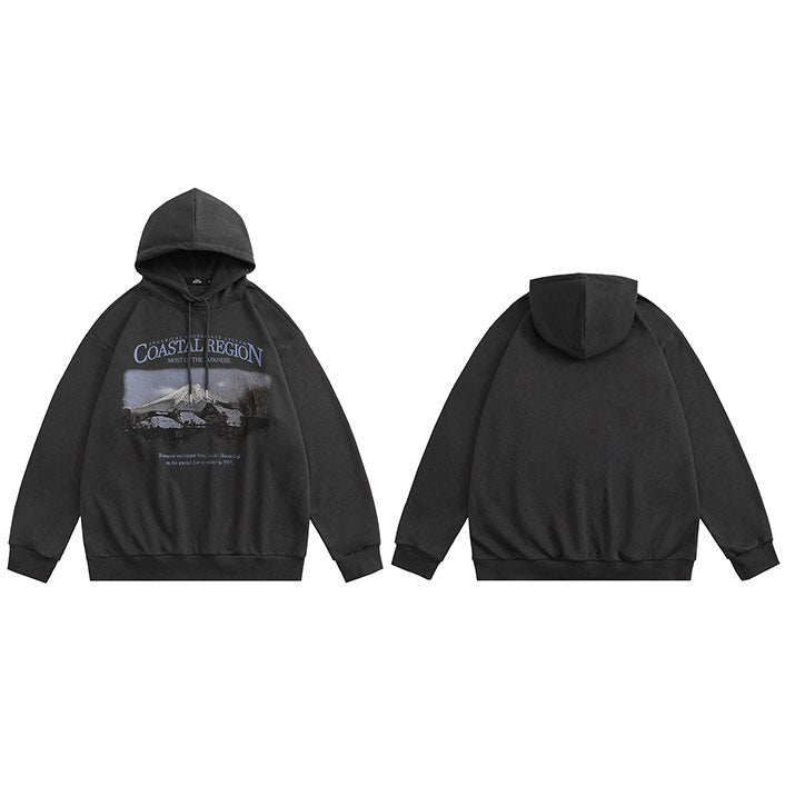 "Mountain Coast" Unisex Men Women Streetwear Graphic Hoodie - Street King Apparel