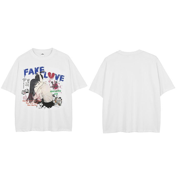 "Fake Love" Unisex Men Women Streetwear Graphic T-Shirt - Street King Apparel