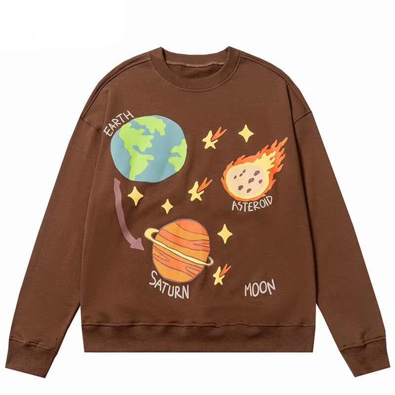 "Falling In Space" Unisex Men Women Streetwear Graphic Sweatshirt - Street King Apparel
