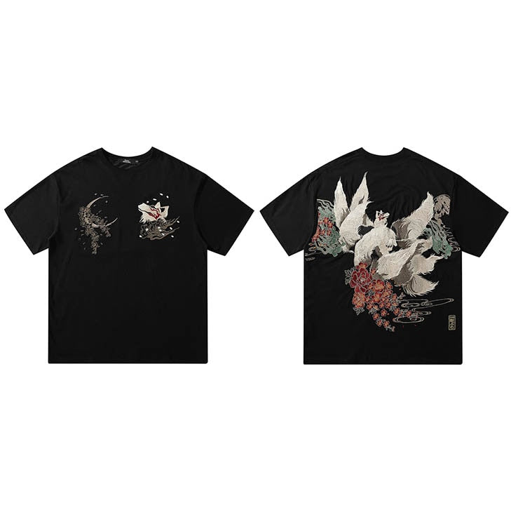 "Night Fox" Unisex Men Women Streetwear Graphic T-Shirt - Street King Apparel