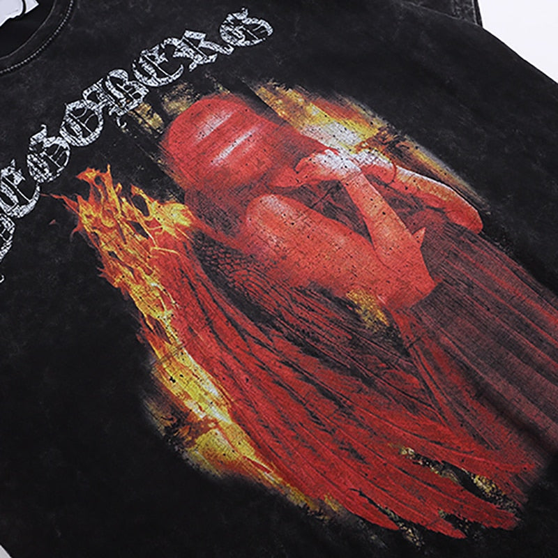 "Fire Angel" Unisex Men Women Streetwear Graphic T-Shirt - Street King Apparel