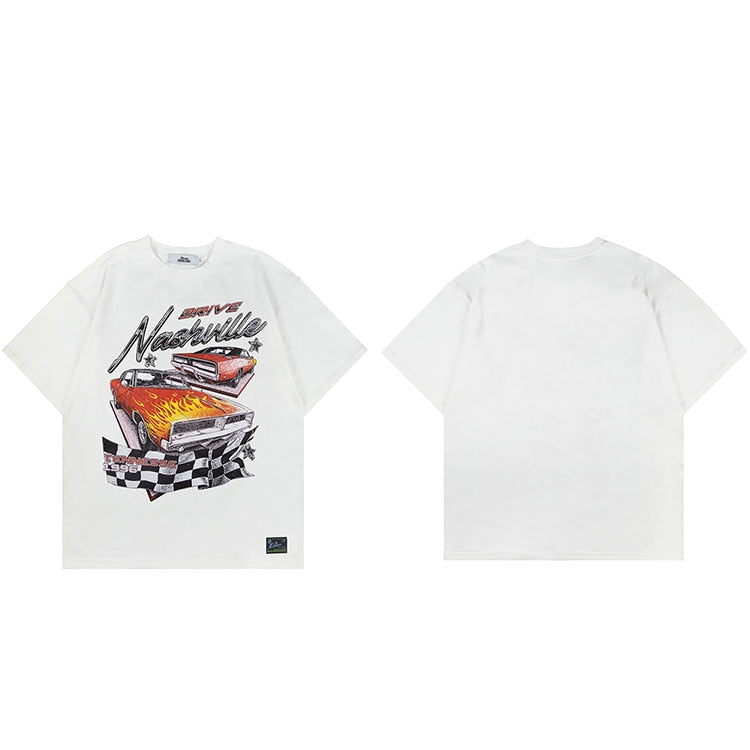 "Race Track" Unisex Men Women Streetwear Graphic T-Shirt - Street King Apparel