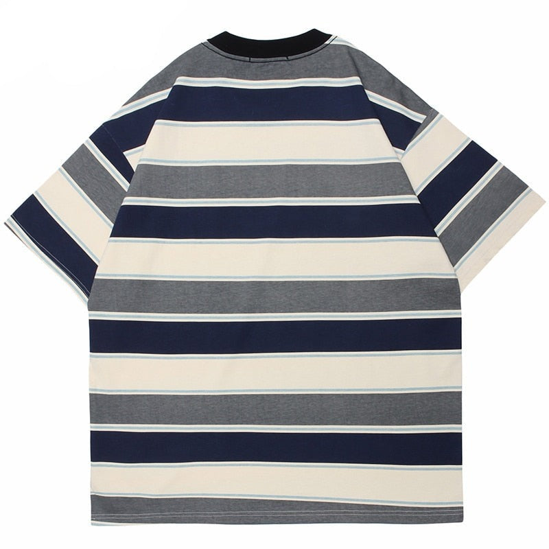 "Striped" Unisex Men Women Streetwear Graphic T-Shirt - Street King Apparel