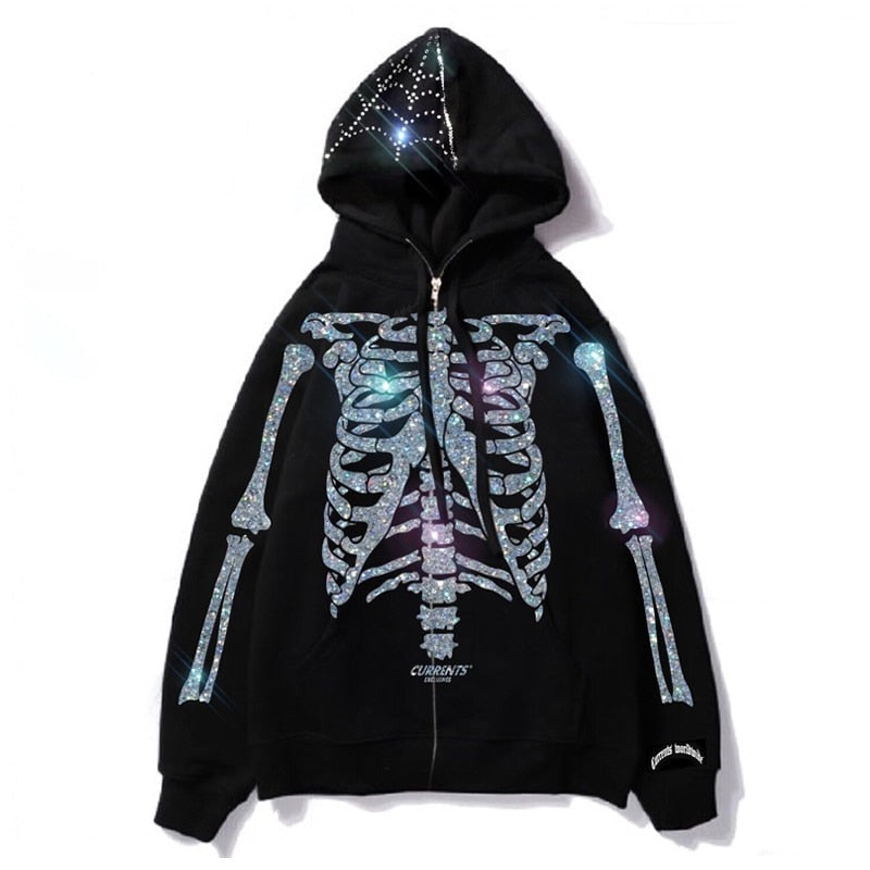 "Rhinestones" Unisex Men Women Streetwear Graphic Hoodie - Street King Apparel