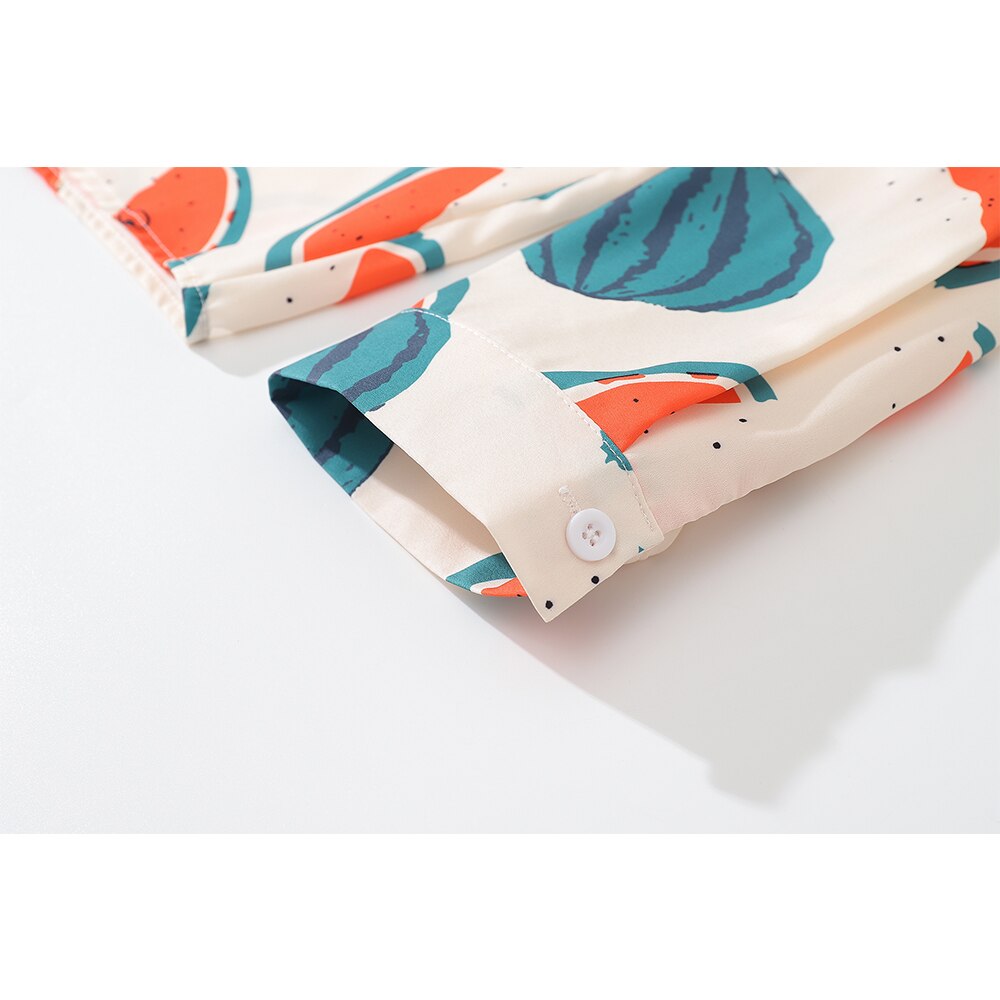 "Watermelon" Unisex Men Women Streetwear Graphic Button Shirt - Street King Apparel