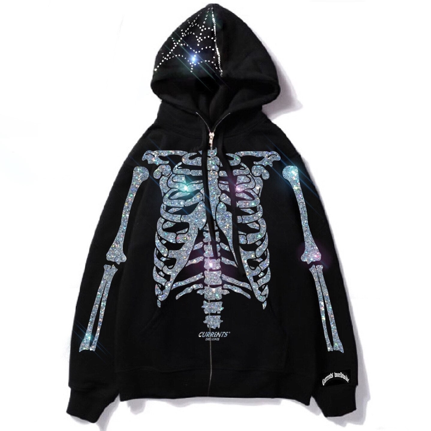 "Rhinestones" Unisex Men Women Streetwear Graphic Hoodie - Street King Apparel