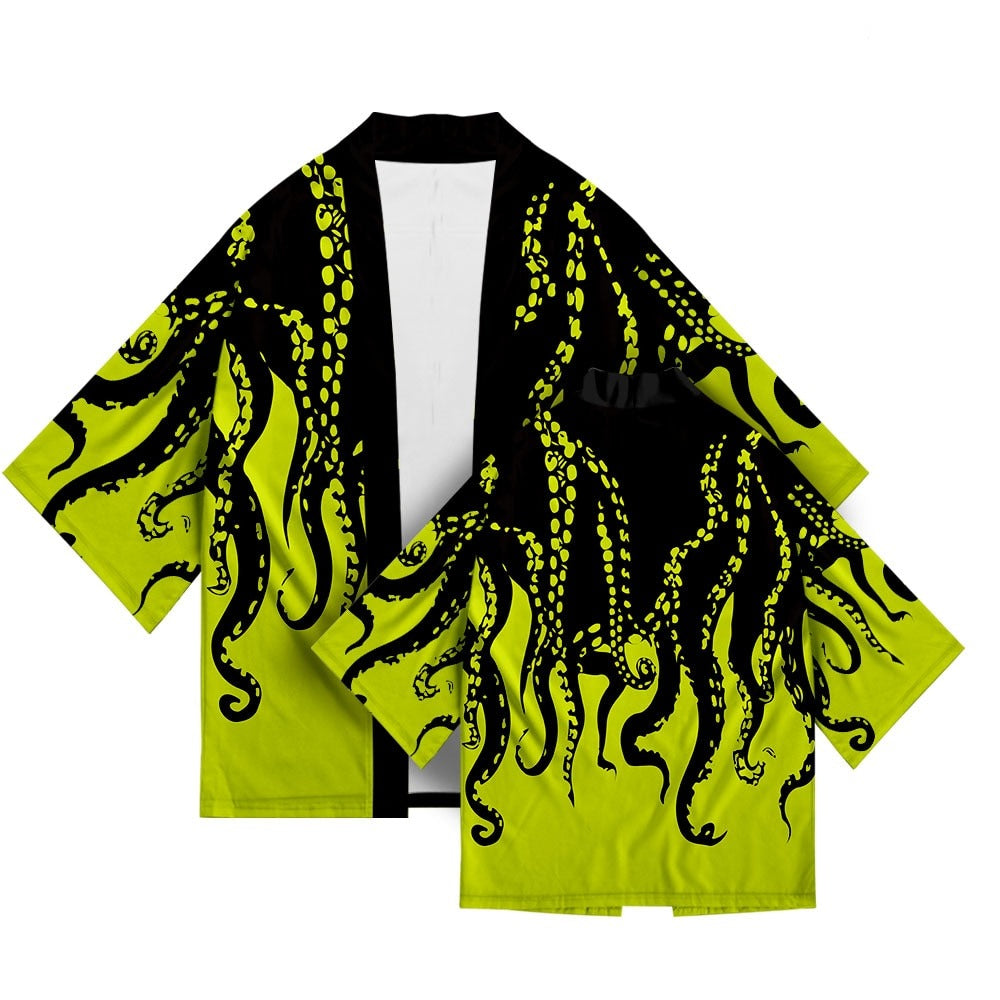 "Winter Waves" Unisex Men Women Streetwear Graphic Kimono - Street King Apparel