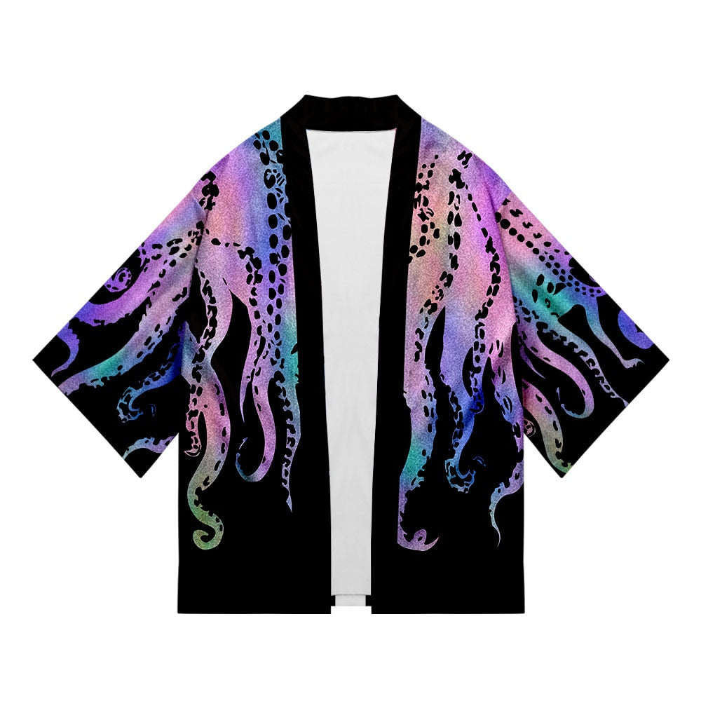 "Winter Waves" Unisex Men Women Streetwear Graphic Kimono - Street King Apparel