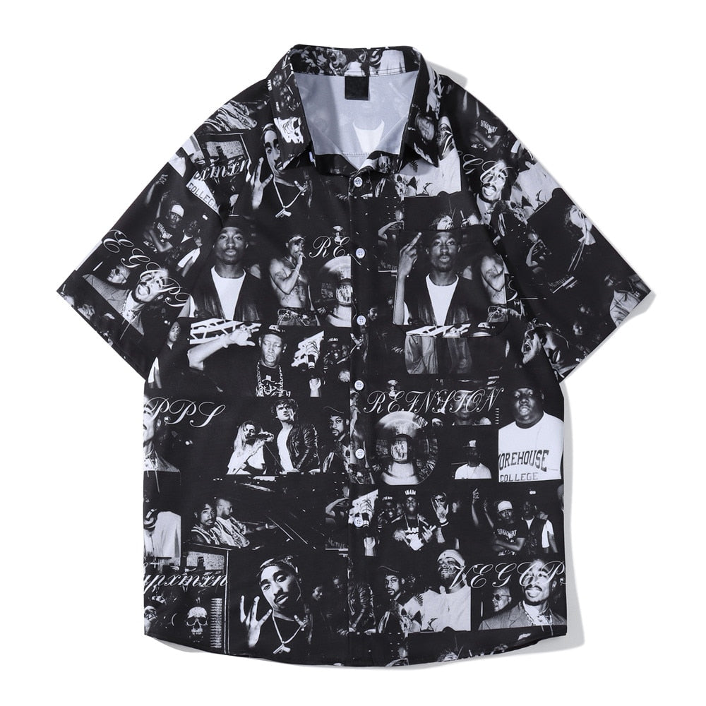 "Many Men" Unisex Men Women Streetwear Button Shirt - Street King Apparel