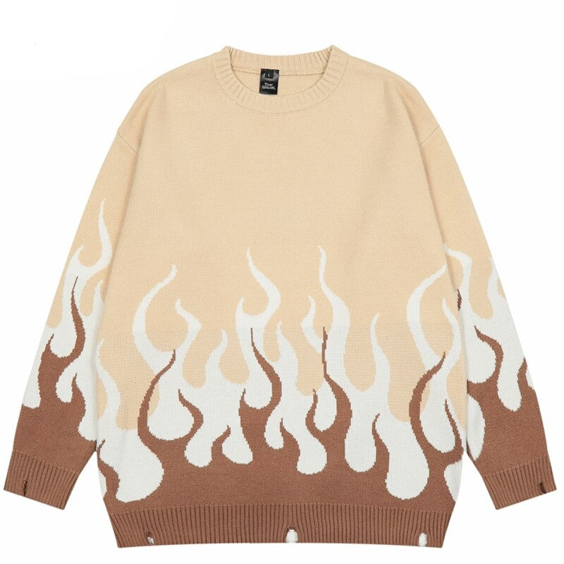 "Fire To The Flame" Unisex Men Women Streetwear Graphic Sweater - Street King Apparel