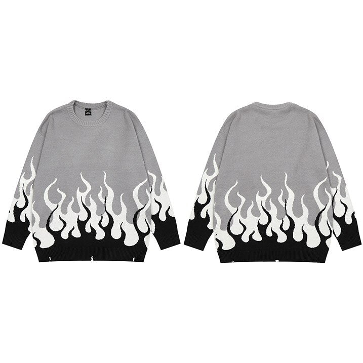 "Fire To The Flame" Unisex Men Women Streetwear Graphic Sweater - Street King Apparel