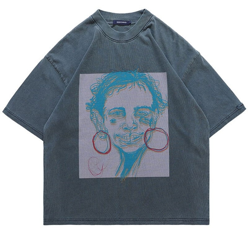 Street King Apparel "Broken Face" Unisex Men Women Streetwear Graphic T-Shirt - Street King Apparel