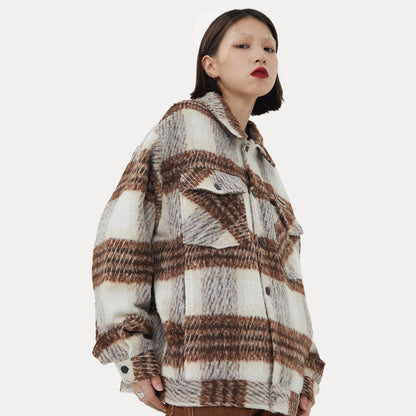 American Street Plaid Stripe Cotton Coat Street King Apparel