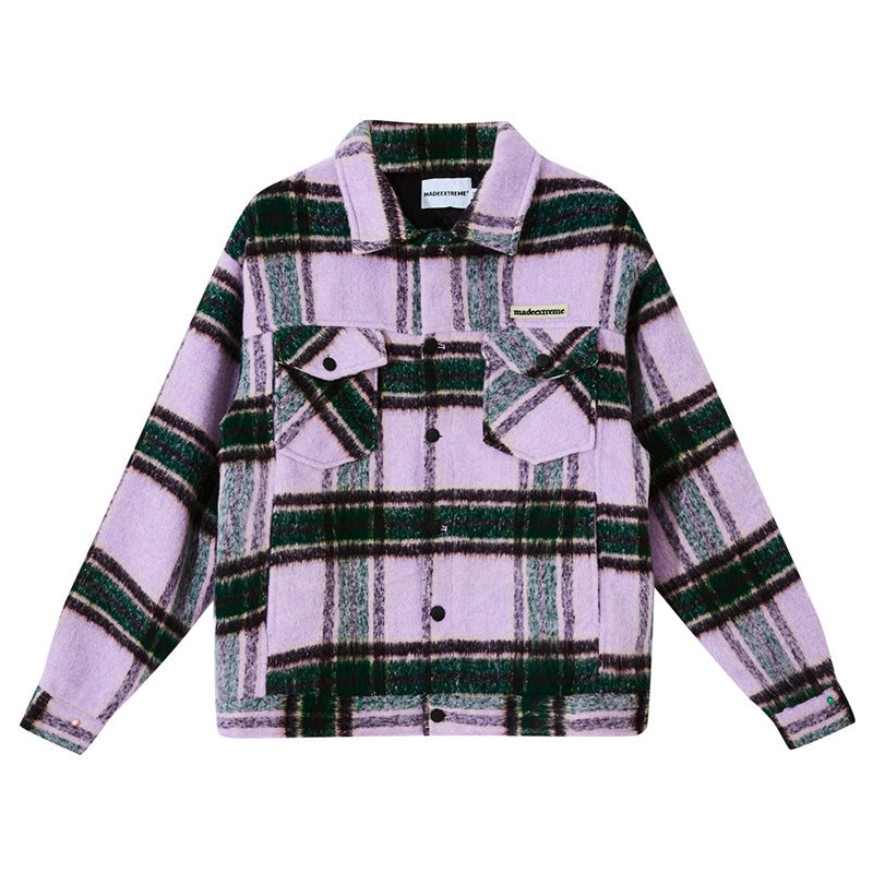 American Street Plaid Stripe Cotton Coat Street King Apparel