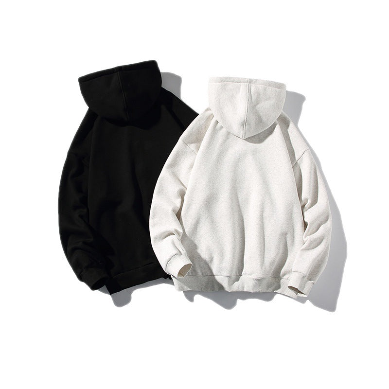 Alphabet-print Hooded Cardigan Sweater On White Street King Apparel