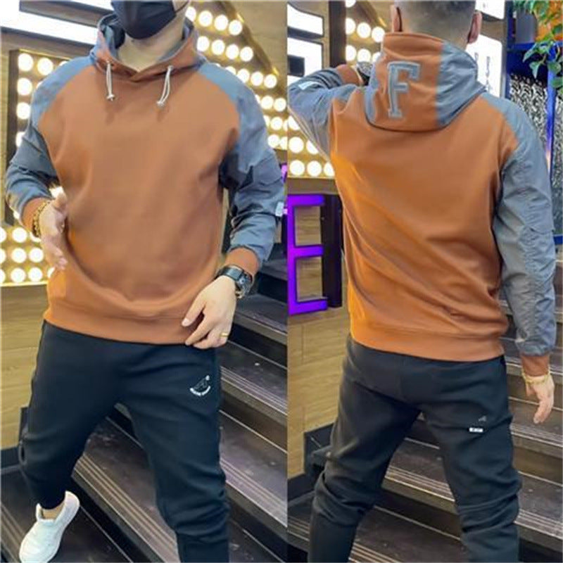 Men's Trendy Color Block Hooded Sweater Fashion Loose Street King Apparel
