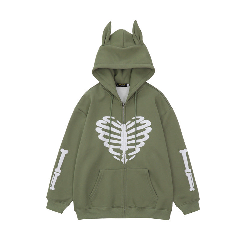 Men's Skull Skeleton Printed Hoodie Street King Apparel