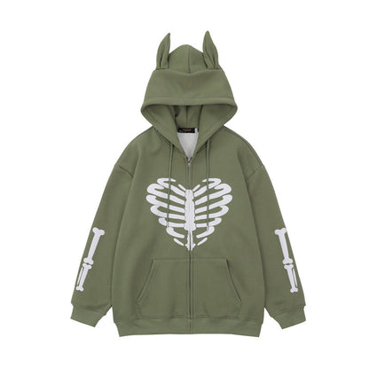 Men's Skull Skeleton Printed Hoodie Street King Apparel