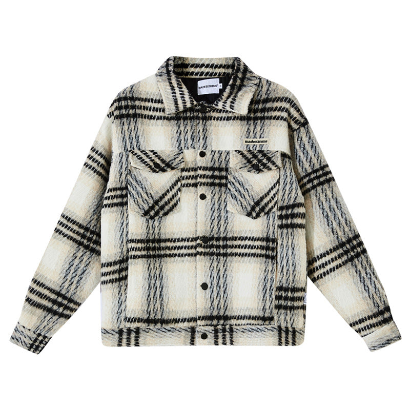 American Street Plaid Stripe Cotton Coat Street King Apparel