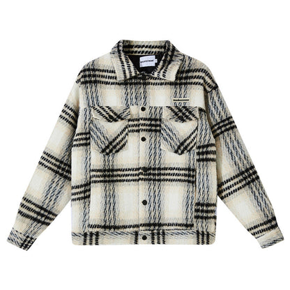 American Street Plaid Stripe Cotton Coat Street King Apparel