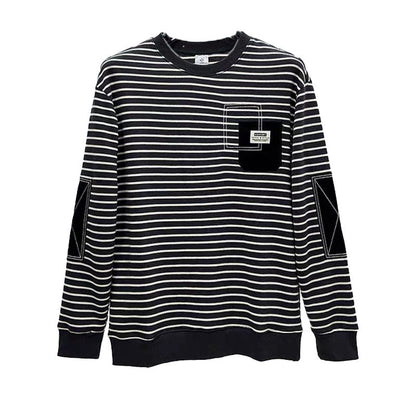 Autumn New Round Neck Pullover Stripe Sweater Man Street King Apparel