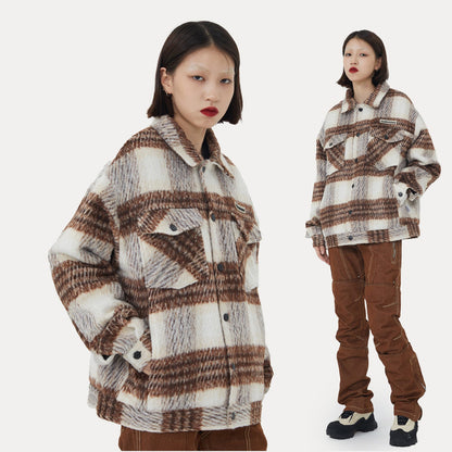 American Street Plaid Stripe Cotton Coat Street King Apparel
