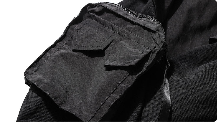 Hooded Trench Coat, Dark Black Function, Two Coats For Men Street King Apparel
