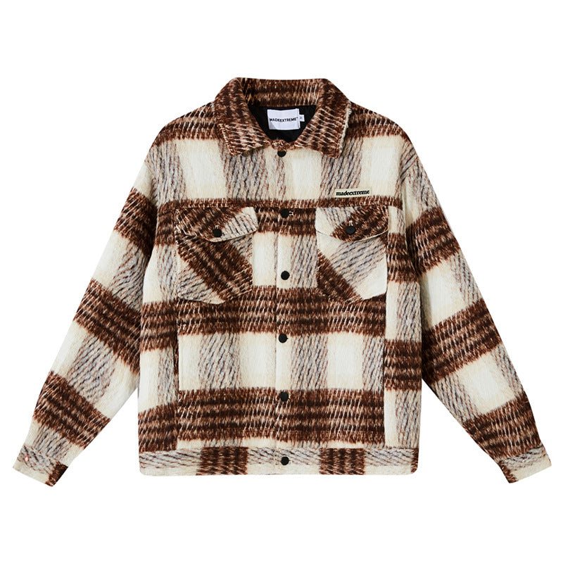American Street Plaid Stripe Cotton Coat Street King Apparel