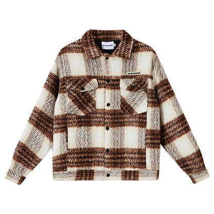 American Street Plaid Stripe Cotton Coat Street King Apparel
