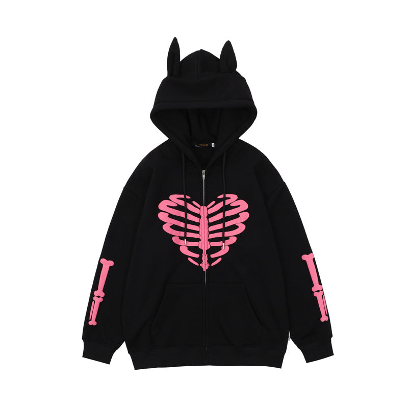 Men's Skull Skeleton Printed Hoodie Street King Apparel