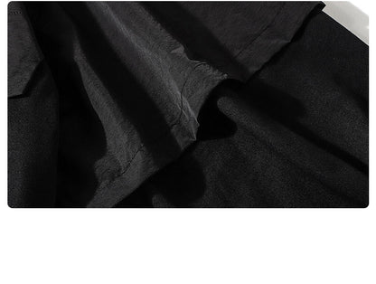 Hooded Trench Coat, Dark Black Function, Two Coats For Men Street King Apparel