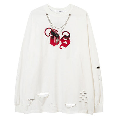 "Solid Letter" Unisex Men Women Streetwear Graphic Sweatshirt Daulet Apparel