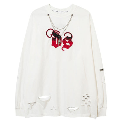 "Solid Letter" Unisex Men Women Streetwear Graphic Sweatshirt Daulet Apparel
