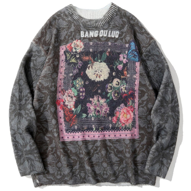 "Flower Garden" Unisex Men Women Streetwear Graphic Sweater Daulet Apparel