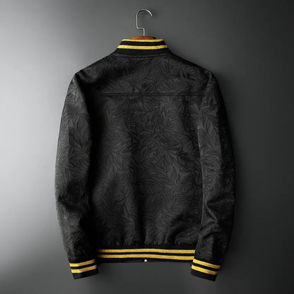 new men luxury rib sleeve embroidered flowers leopard striped couple baseball coats jackets abstract digital coat motor n244 relaxed fit trousers